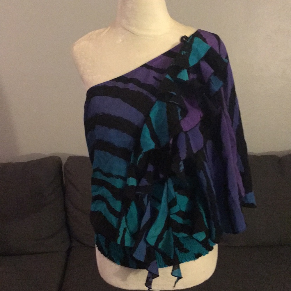 Bebe Silk Off Shoulder Blouse